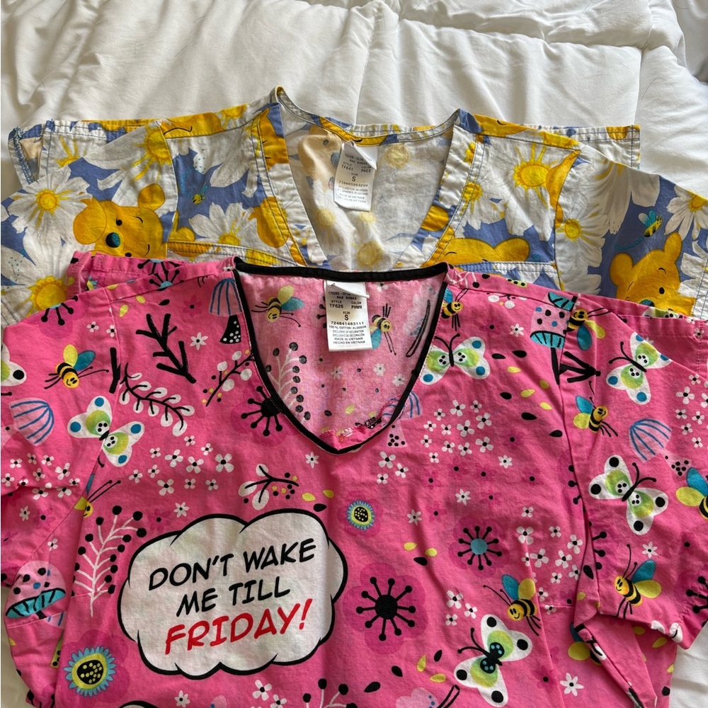 Colorful Graphic Scrub Tops
